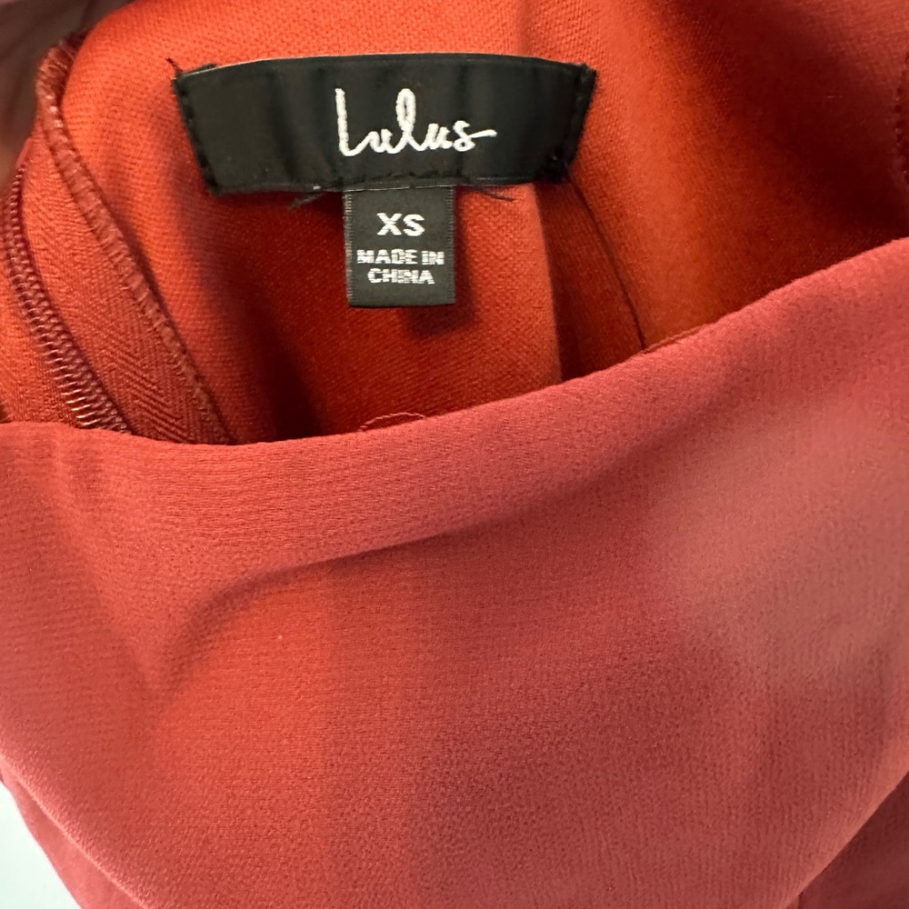 Lulus Glamorous Disposition Rust Ruched Maxi Dress size XS - Picture 7 of 7